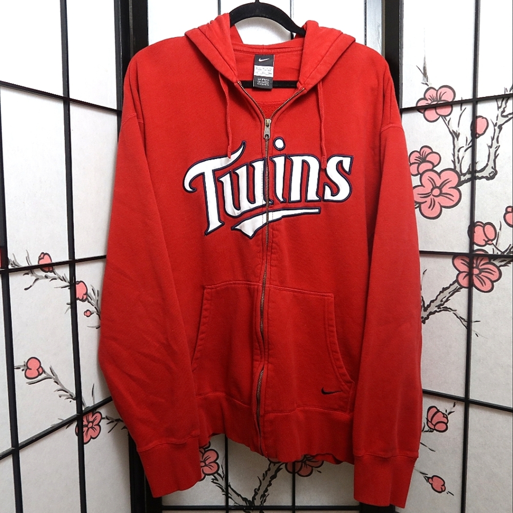 Nike Red Minnesota Twins Zip Up Hoodie Sweatshirt XXL